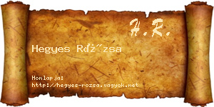 Hegyes Rózsa névjegykártya